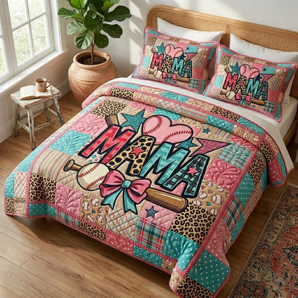 Personalized Mama Baseball Love WN0304008CL Duvet Cover Set