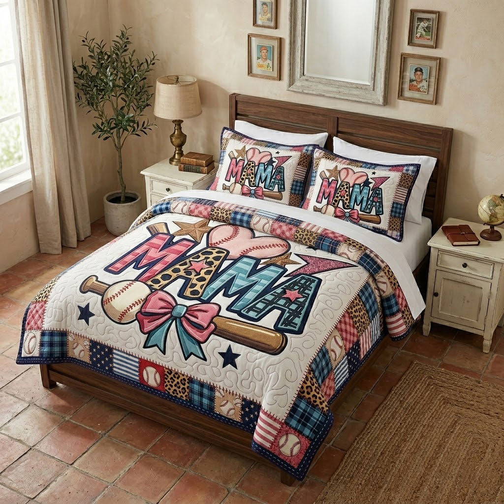Personalized Baseball Mom Heart WN0304007CL Duvet Cover Set