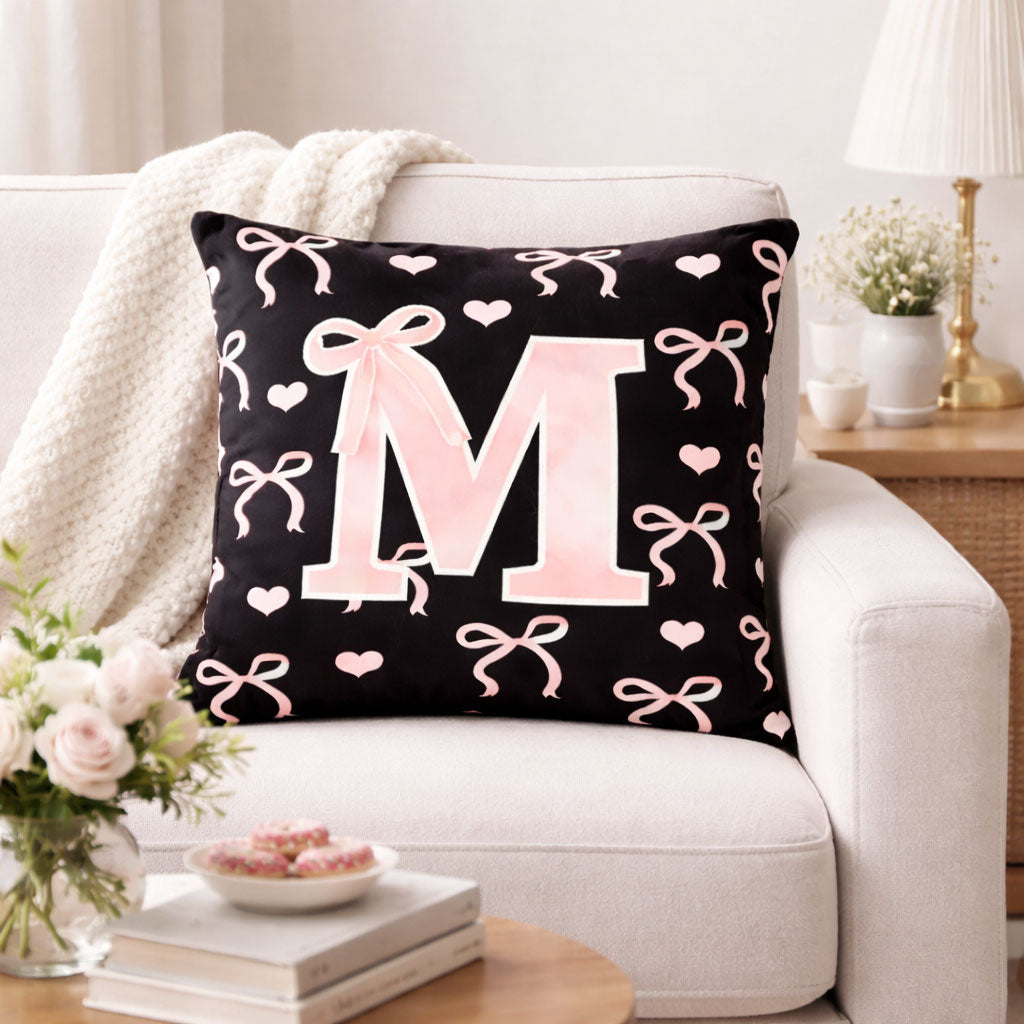 Sweetheart Ribbon Monogram WN0303004CL Pillow Case
