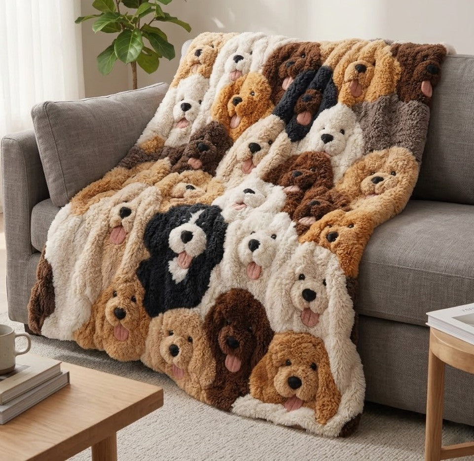 Goldendoodle WJ0303001CL Faux Fur Throw Blanket