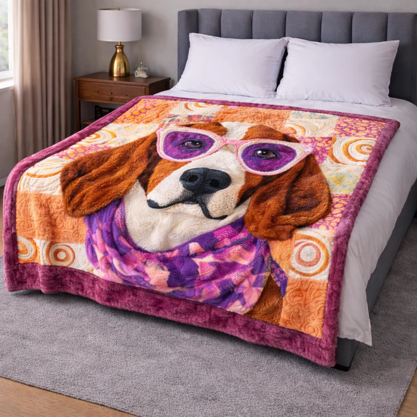 Fancy Dog QA0203001CL Faux Fur Throw Blanket