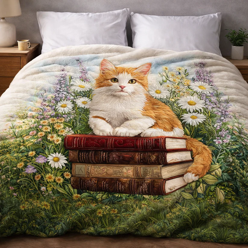 Wise Ginger Cat QA0203003CL Faux Fur Throw Blanket