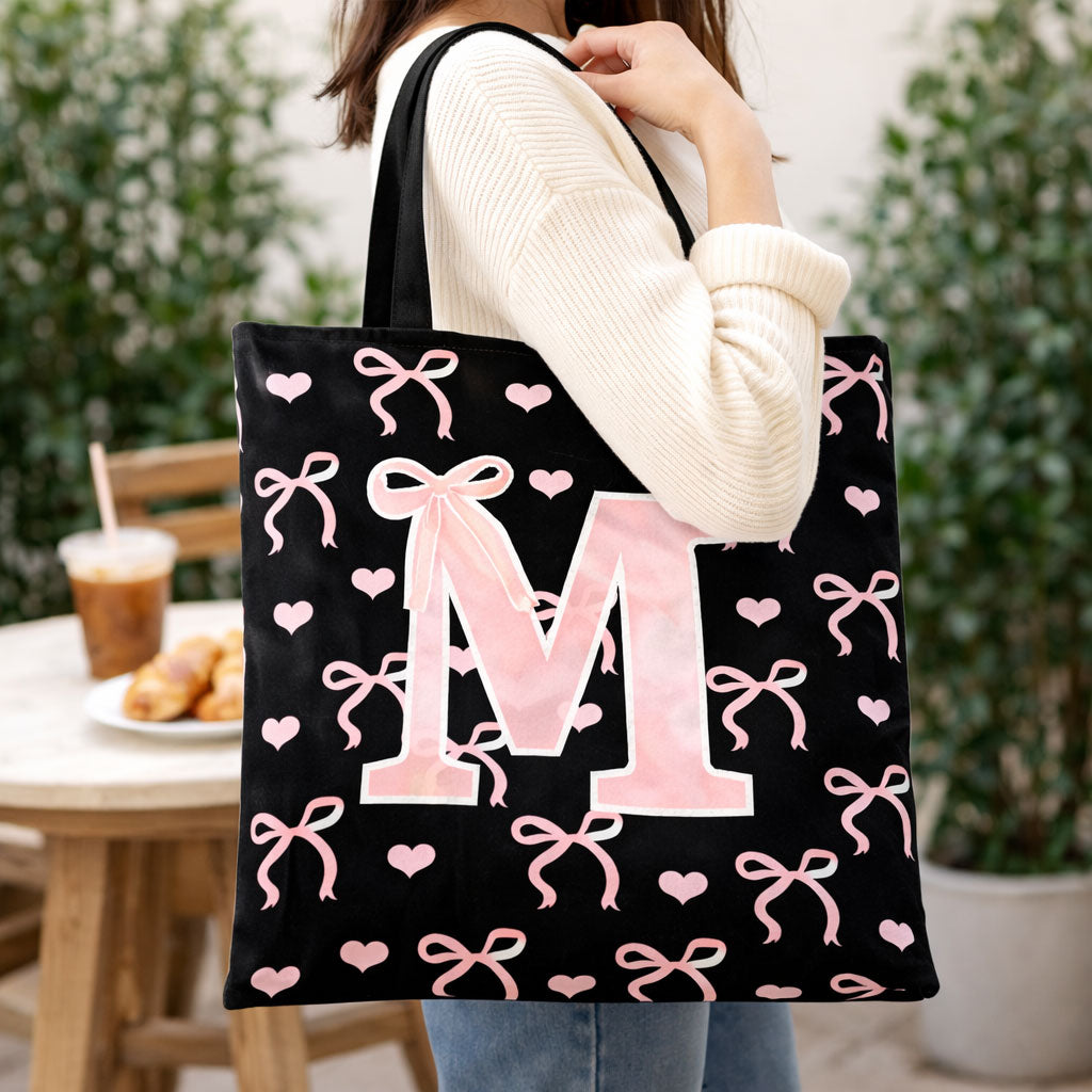 Sweetheart Ribbon Monogram WN0303003CL Quilted Tote Bag