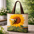 Sunflower Bee QA0303001CL Quilted Tote Bag