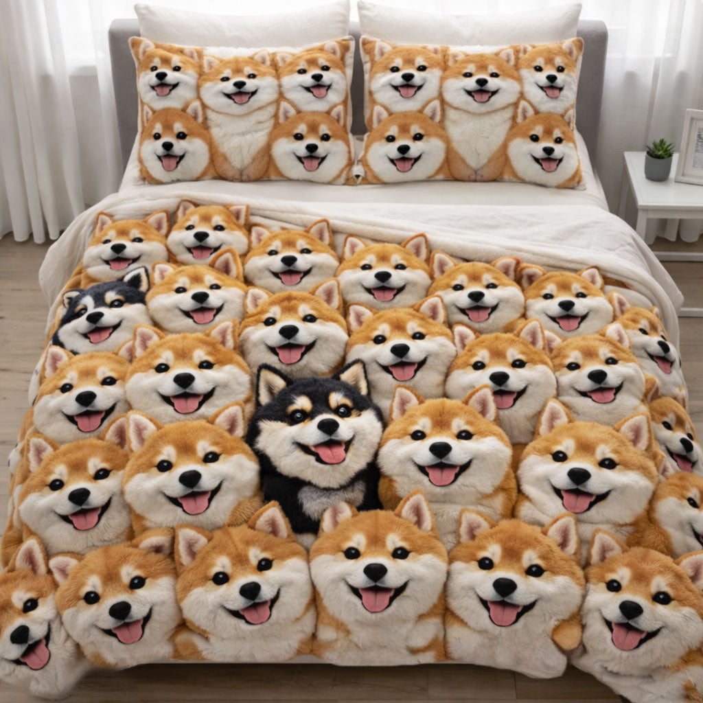 Shiba Inu Smiles WN0303002CL Faux Fur Throw Blanket