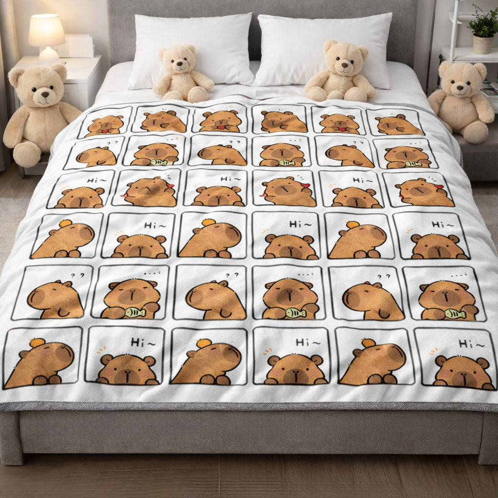 Cute Capybara WN2303001CL Fleece Blanket