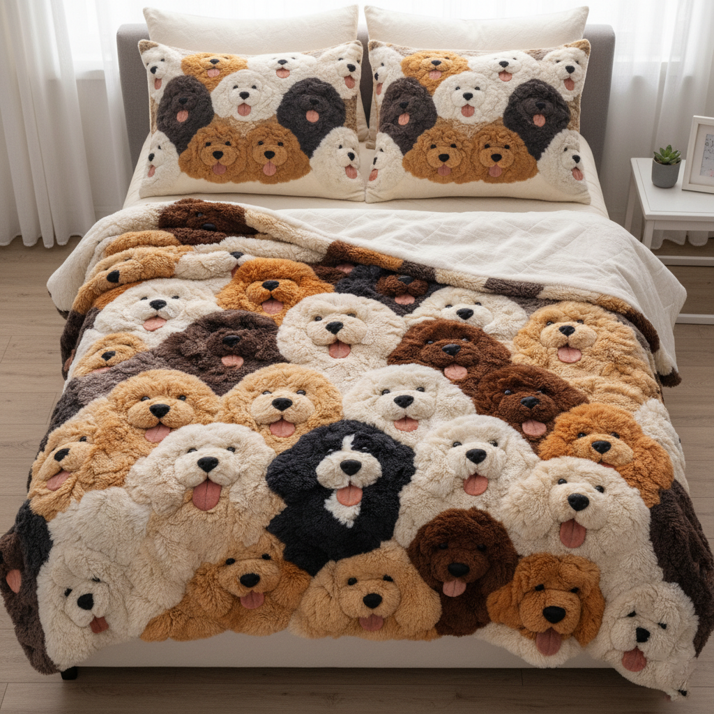 Goldendoodle WJ0303001CL Faux Fur Throw Blanket