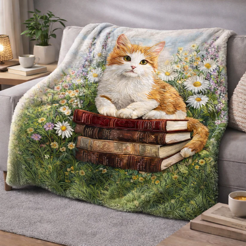 Wise Ginger Cat QA0203003CL Faux Fur Throw Blanket