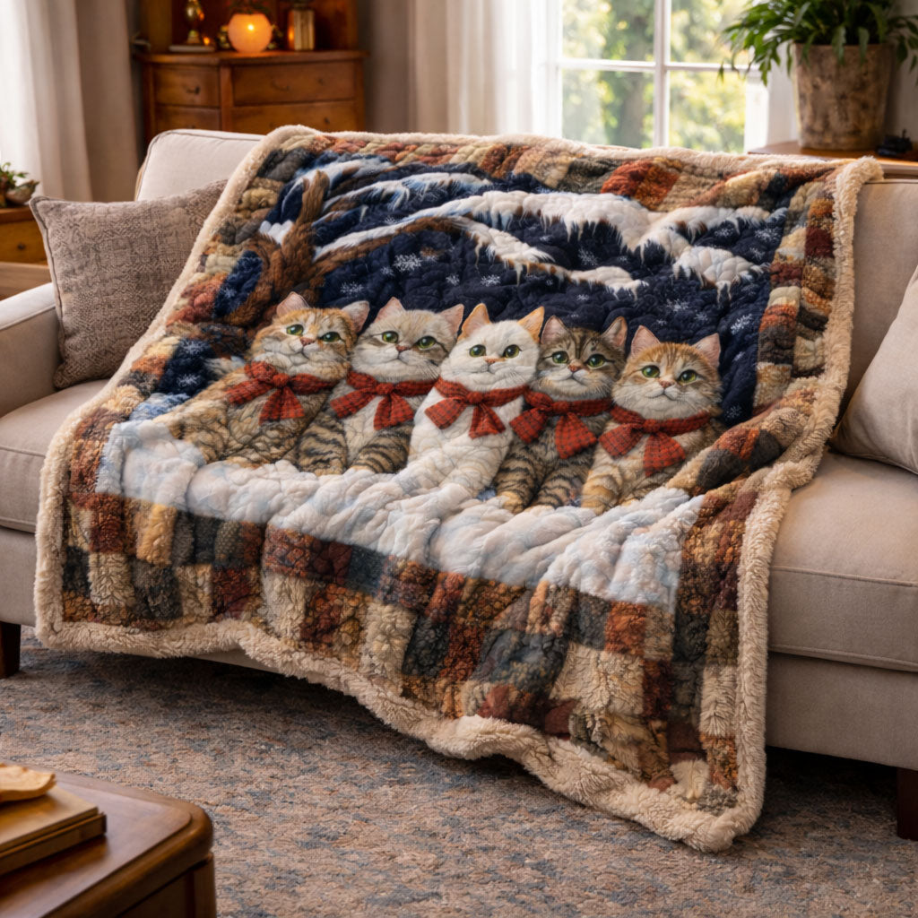 Winter Cats KL2201001CL Faux Fur Throw Blanket