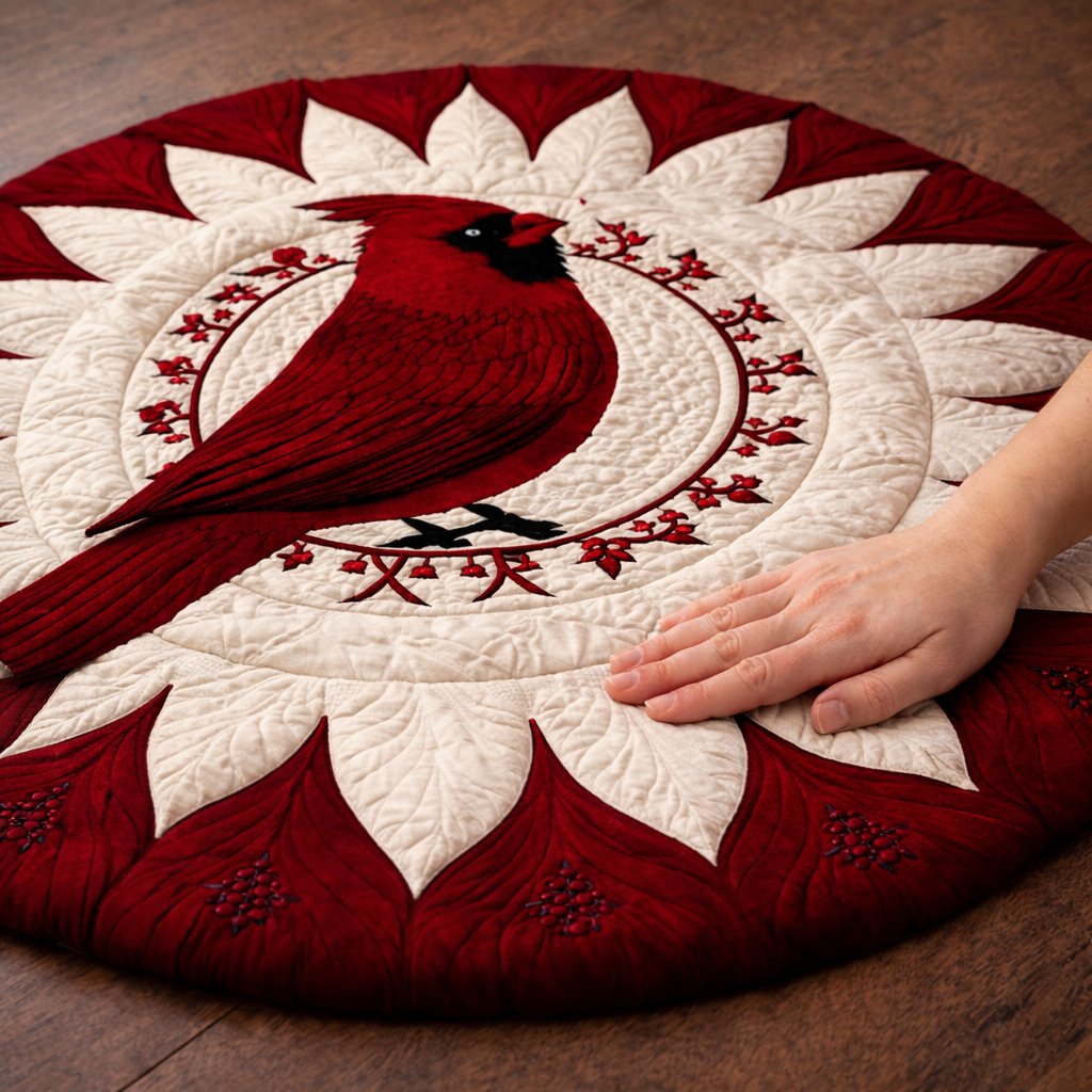 Majestic Cardinal KL2412030CL Quilted Round Mat