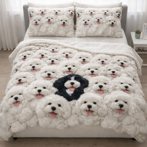 Bichon Frise Fluffy Friends WN0303001CL Faux Fur Throw Blanket