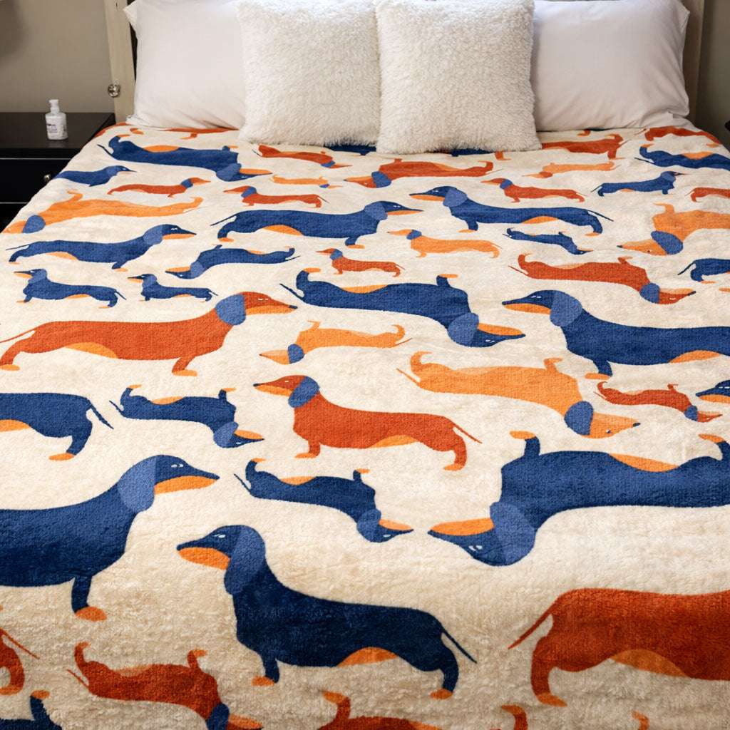 Dachshund Playful WN2901001CL Fleece Blanket