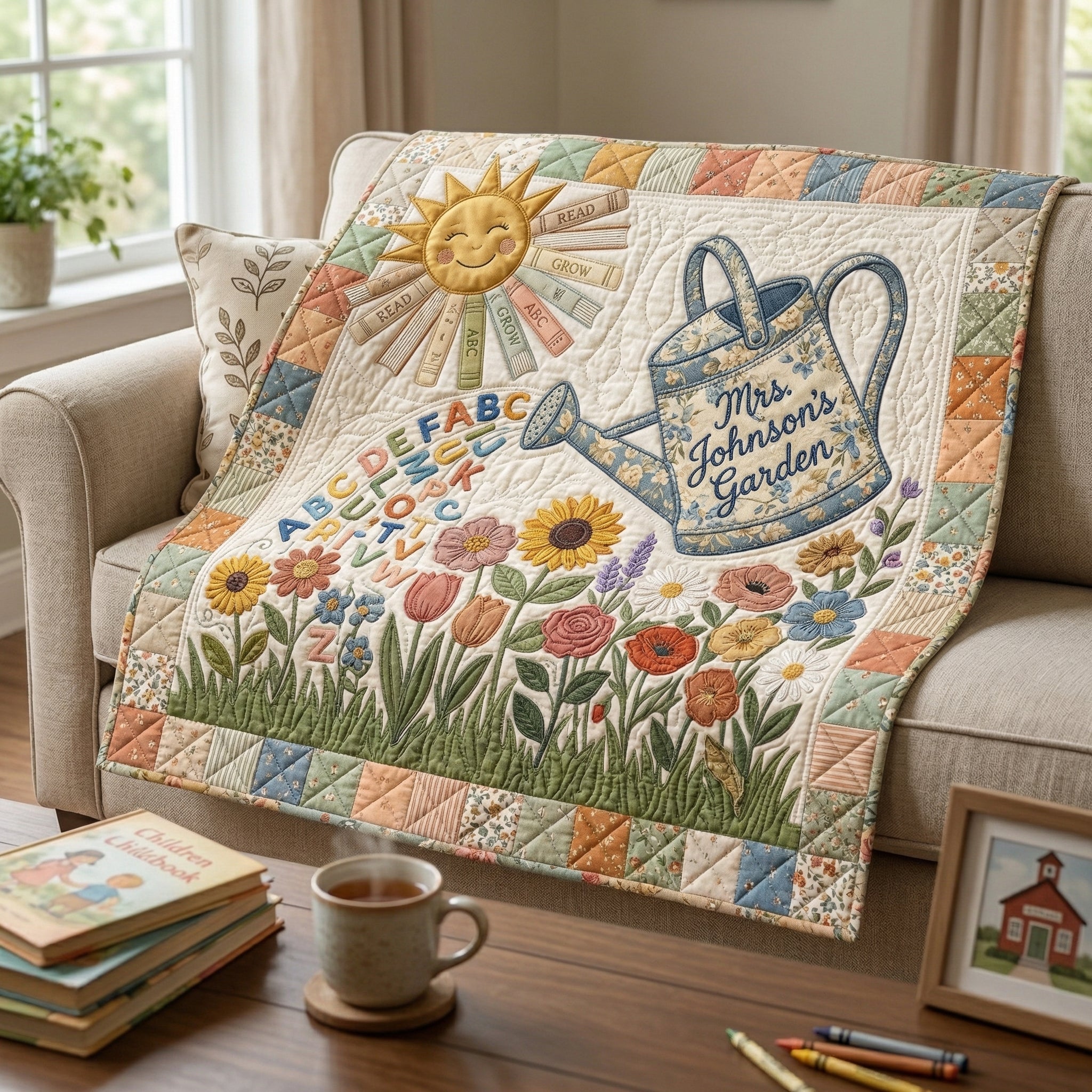 Personalized Where Little Seeds of Knowledge Bloom XR0304001CL Quilt Blanket
