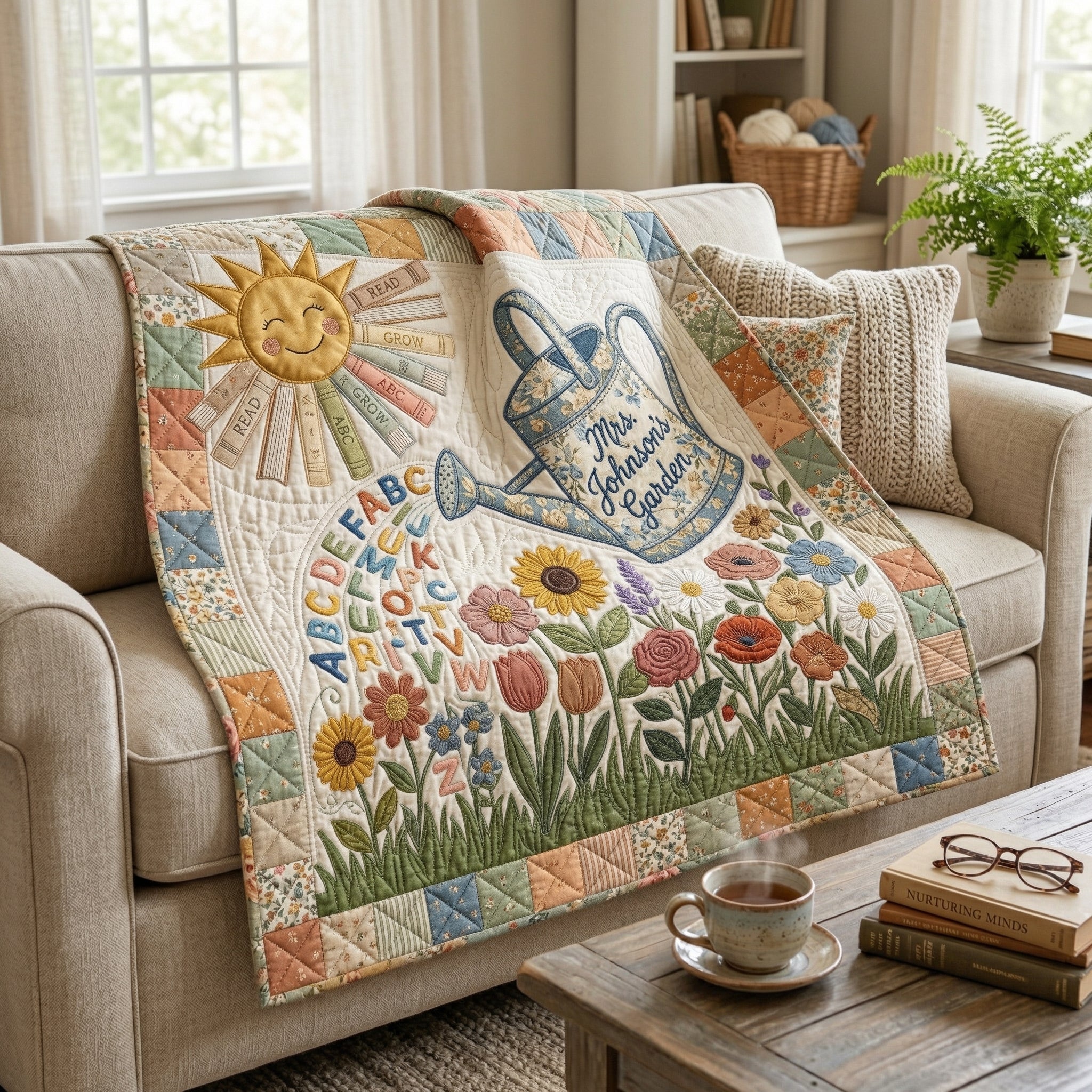 Personalized Where Little Seeds of Knowledge Bloom XR0304001CL Quilt Blanket
