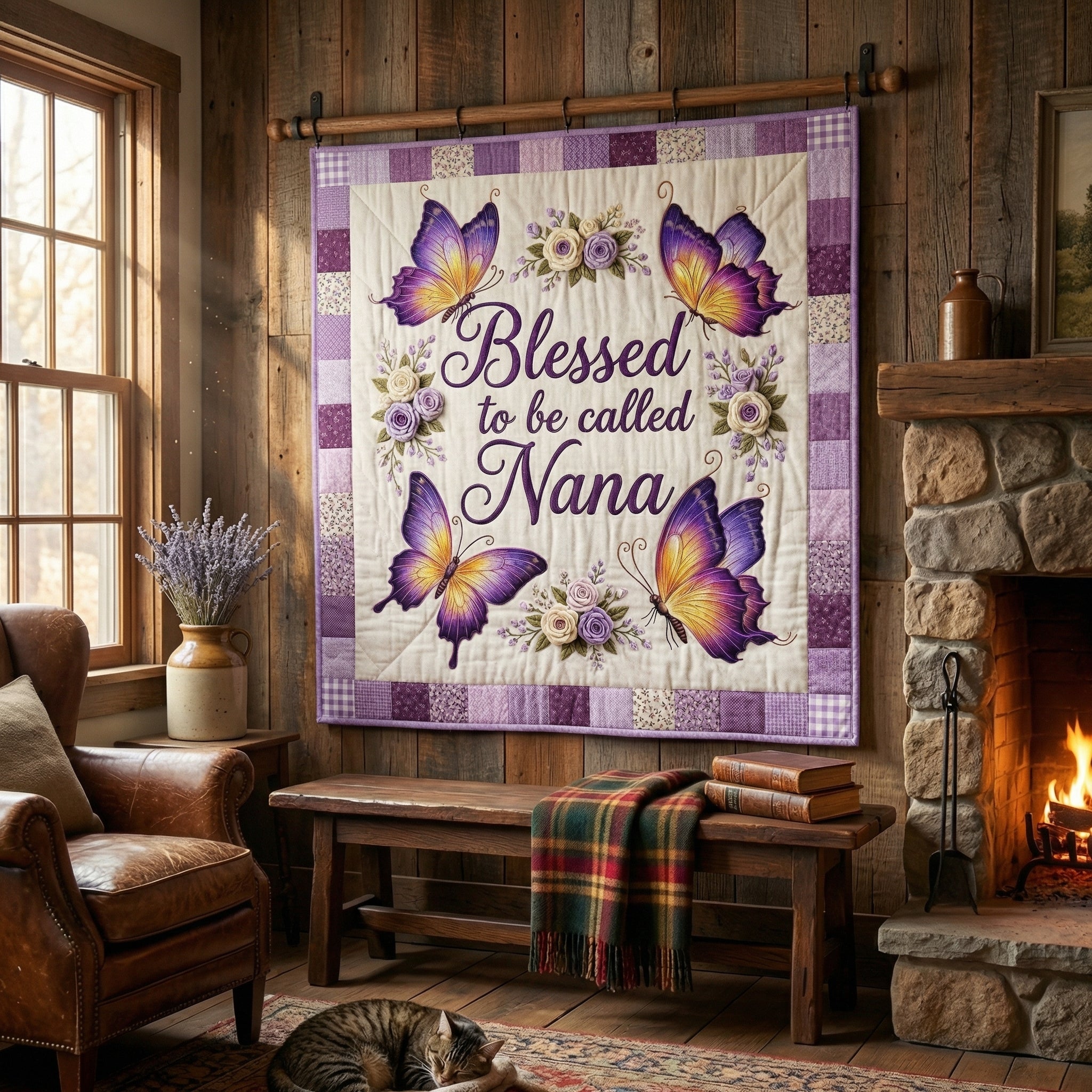 Personalized Butterfly Blessed To Be Called Nana XR3003001CL Quilt Blanket