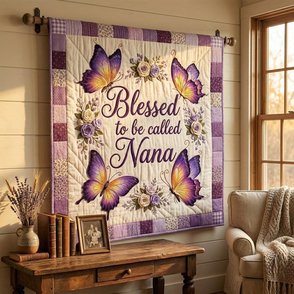 Personalized Butterfly Blessed To Be Called Nana XR3003001CL Quilt Blanket