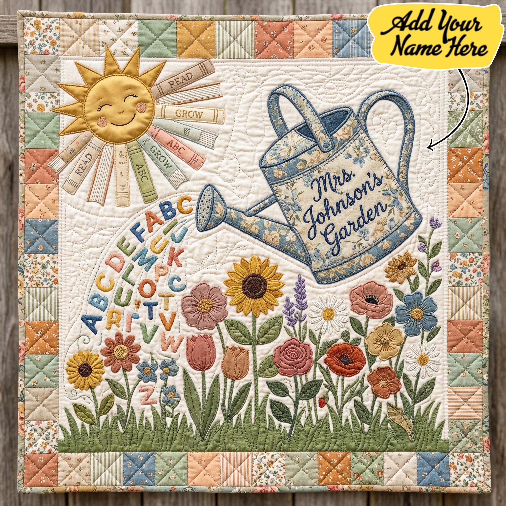 Personalized Where Little Seeds of Knowledge Bloom XR0304001CL Quilt Blanket
