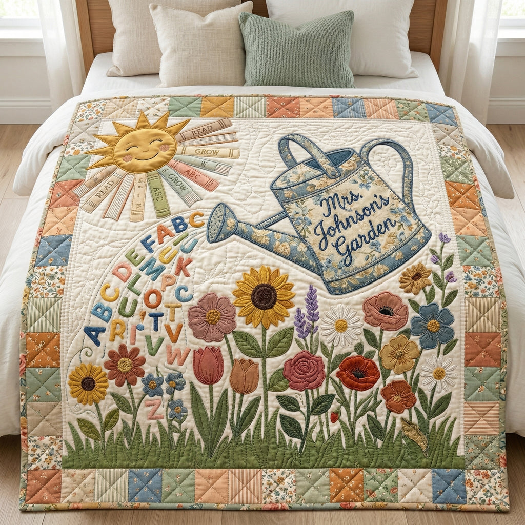 Personalized Where Little Seeds of Knowledge Bloom XR0304001CL Quilt Blanket