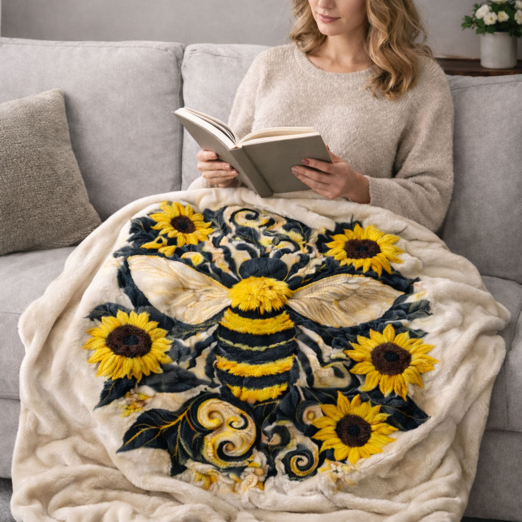 Bee & Sunflower KL0403001CL Fleece Blanket