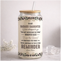 To My Badass Daughter XR0502001CL Transparent Glass Tumbler