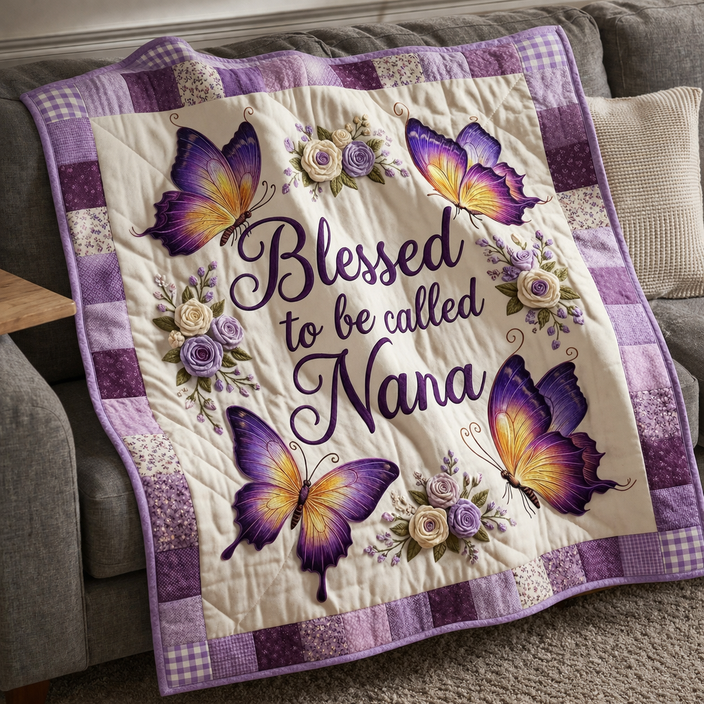 Personalized Butterfly Blessed To Be Called Nana XR3003001CL Quilt Blanket