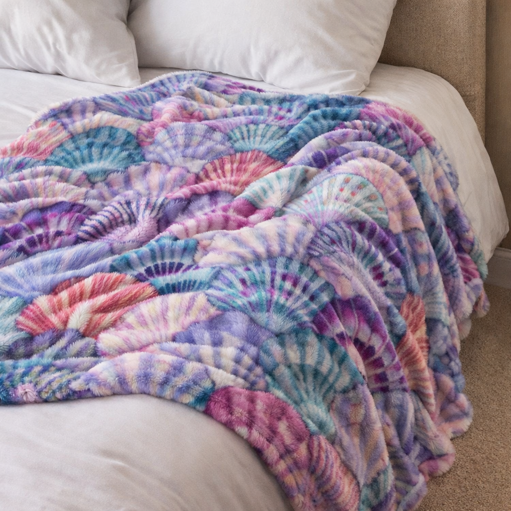 Seashell XR2101002CL Faux Fur Throw Blanket