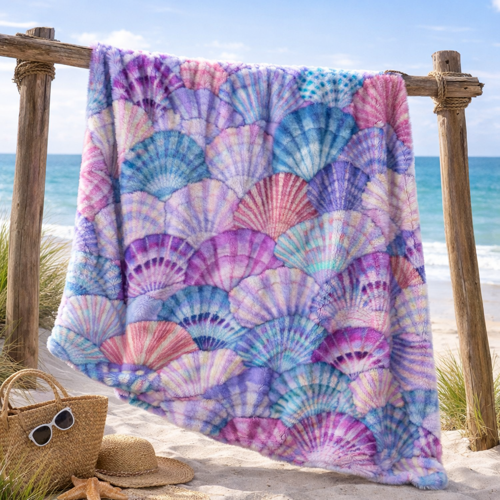 Seashell XR2101002CL Faux Fur Throw Blanket