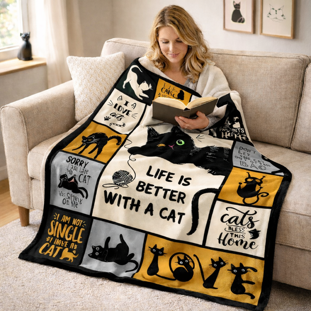 Cute Cat XR2901001CL Fleece Blanket