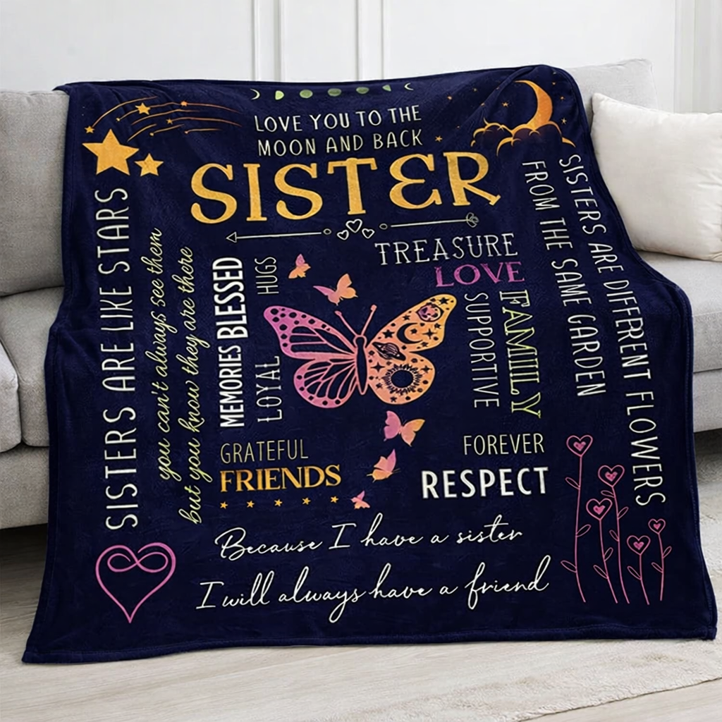 Love You Moon And Back Sister XR1803001CL Fleece Blanket