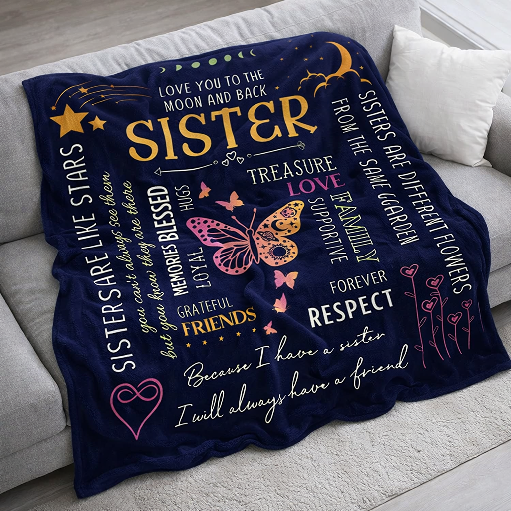 Love You Moon And Back Sister XR1803001CL Fleece Blanket