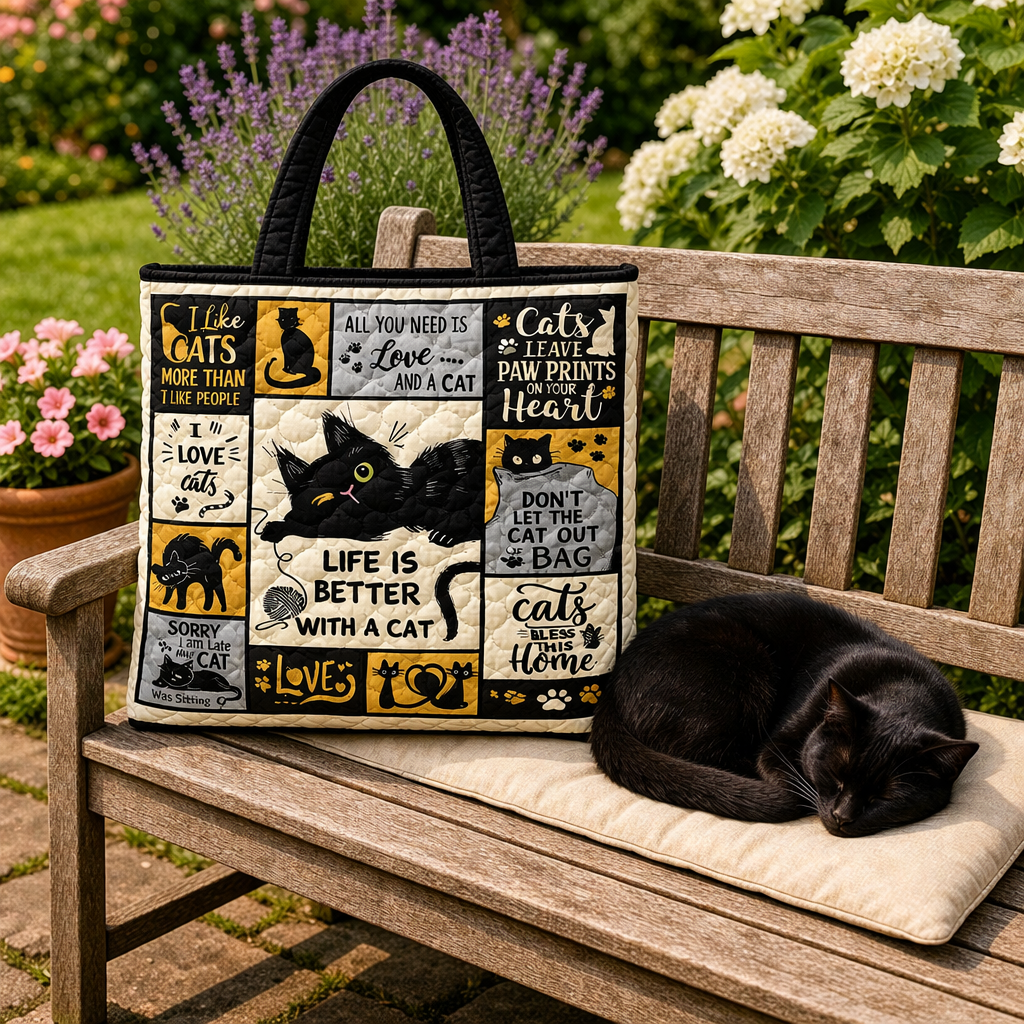 Cute Cat XR0303003CL Quilted Tote Bag