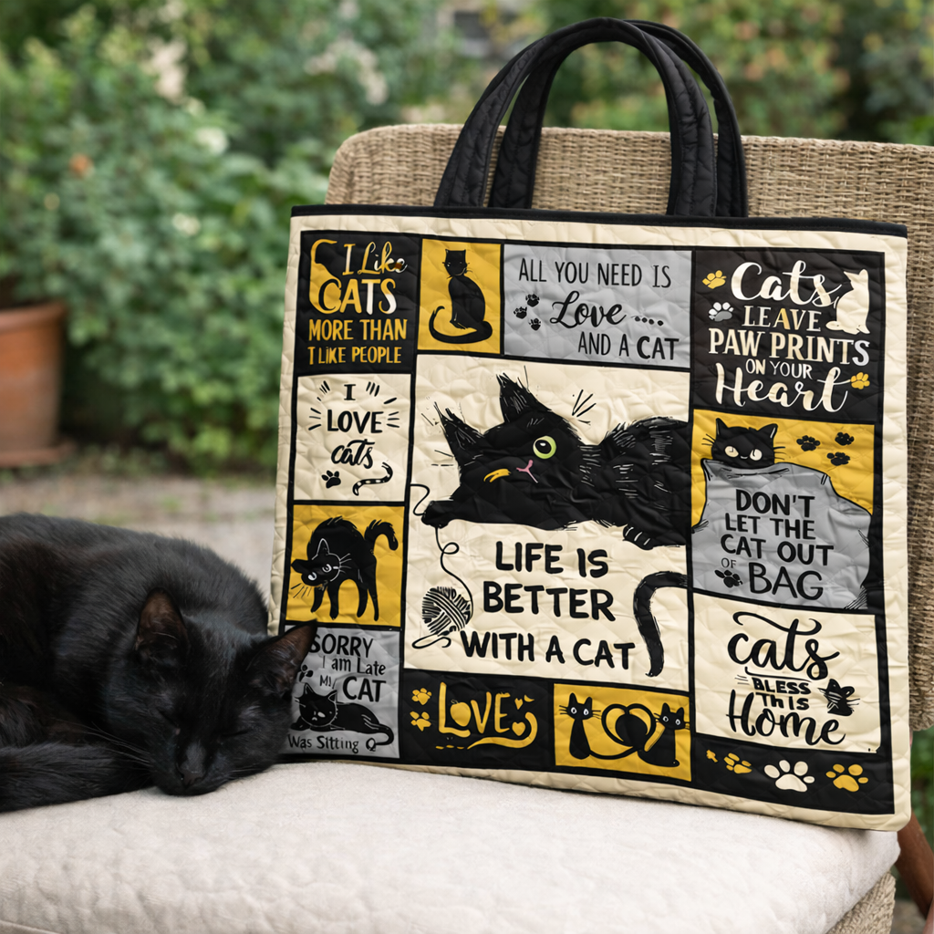 Cute Cat XR0303003CL Quilted Tote Bag