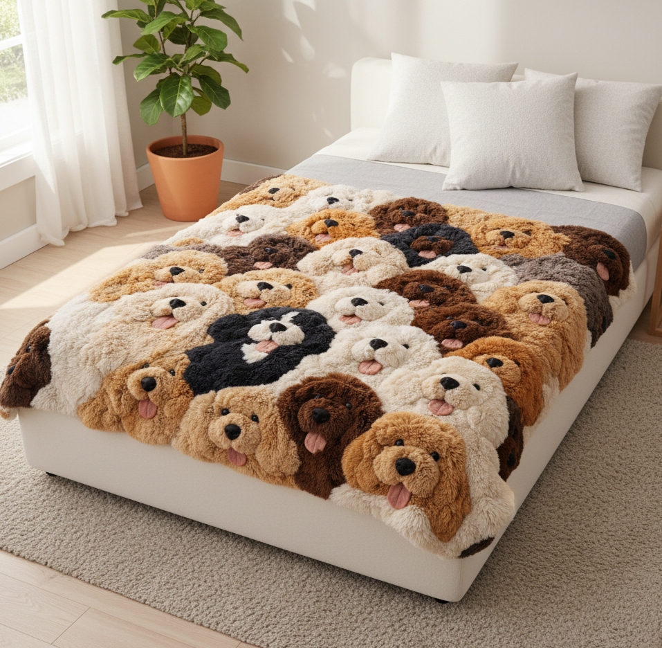 Goldendoodle WJ0303001CL Faux Fur Throw Blanket