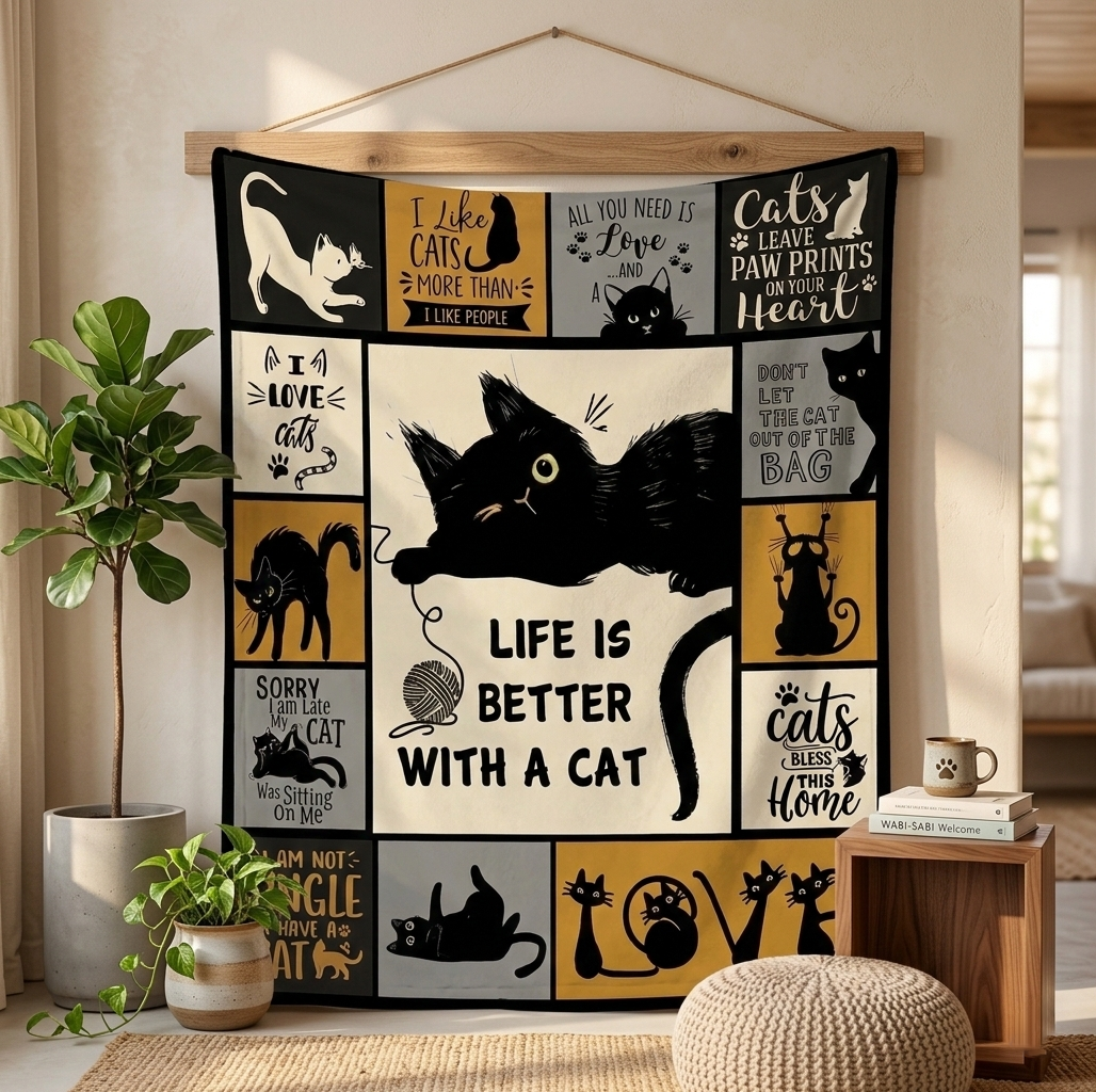 Cute Cat XR2901001CL Fleece Blanket
