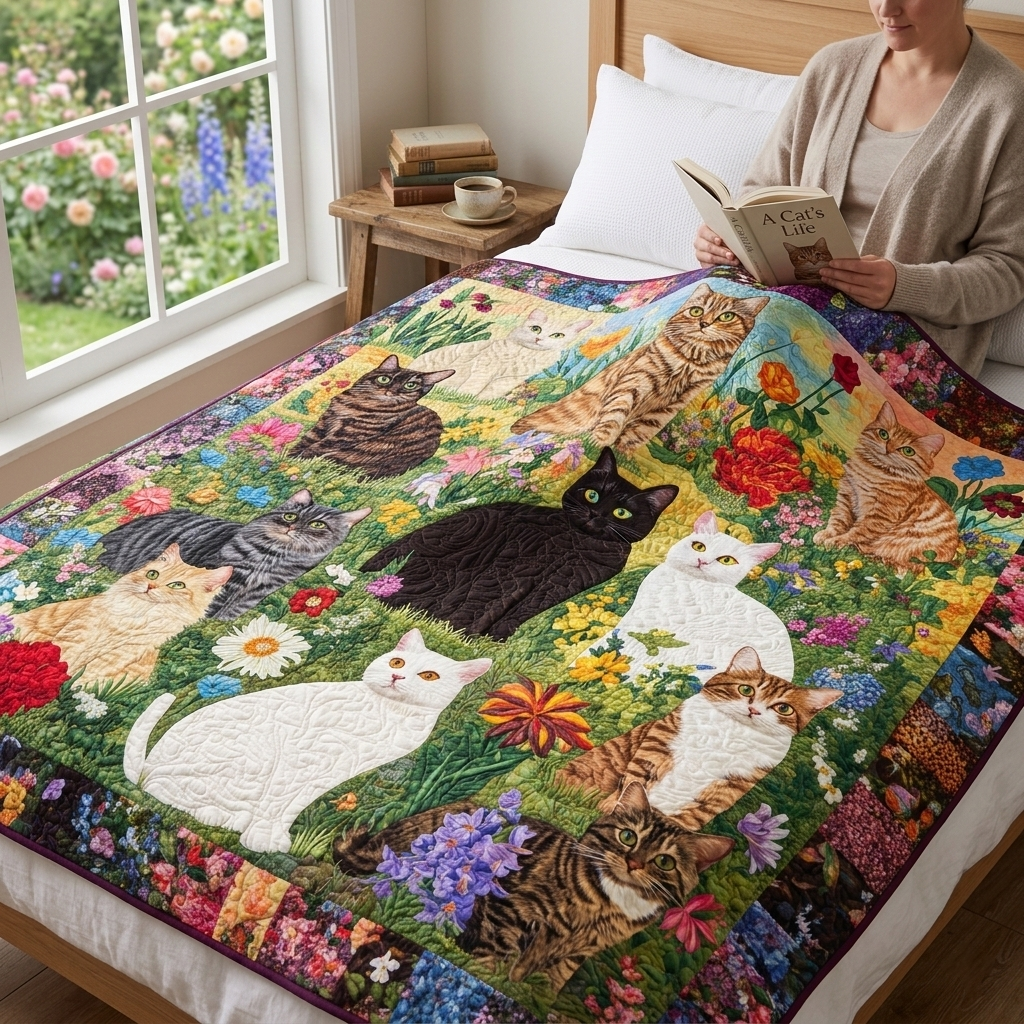 Garden Of Cats XR0903002CL Quilt Blanket