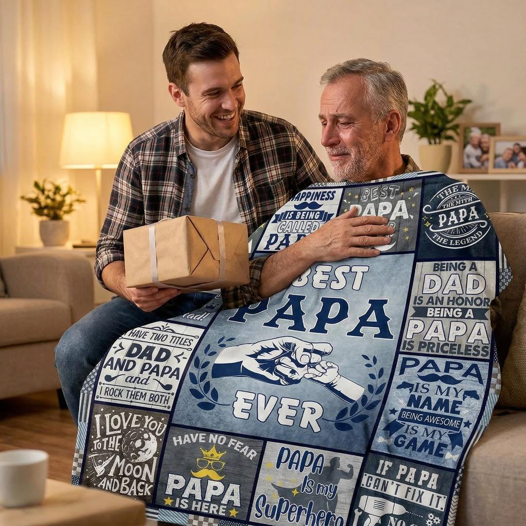 Best Papa Ever XR1903001CL Fleece Blanket