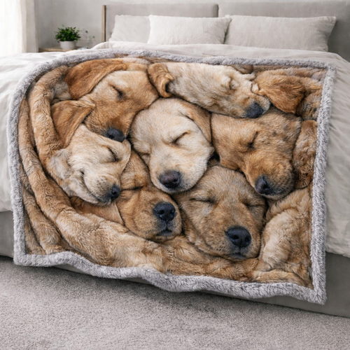 Baby Labrador XR2101001CL Faux Fur Throw Blanket