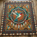 Tribal Hummingbird XR0204004CL Quilt Blanket