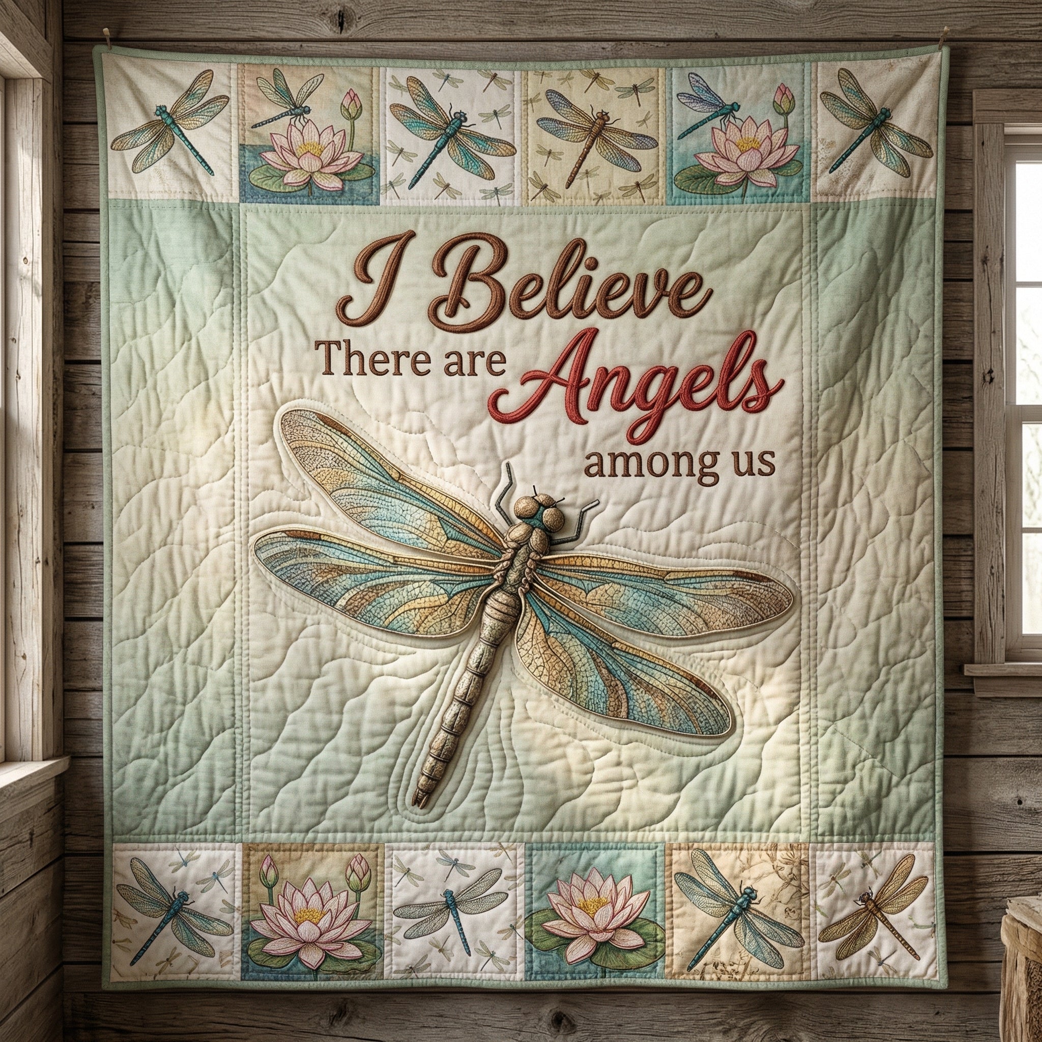 Dragonfly There Are Angels Among Us XR0104003CL Quilt Blanket