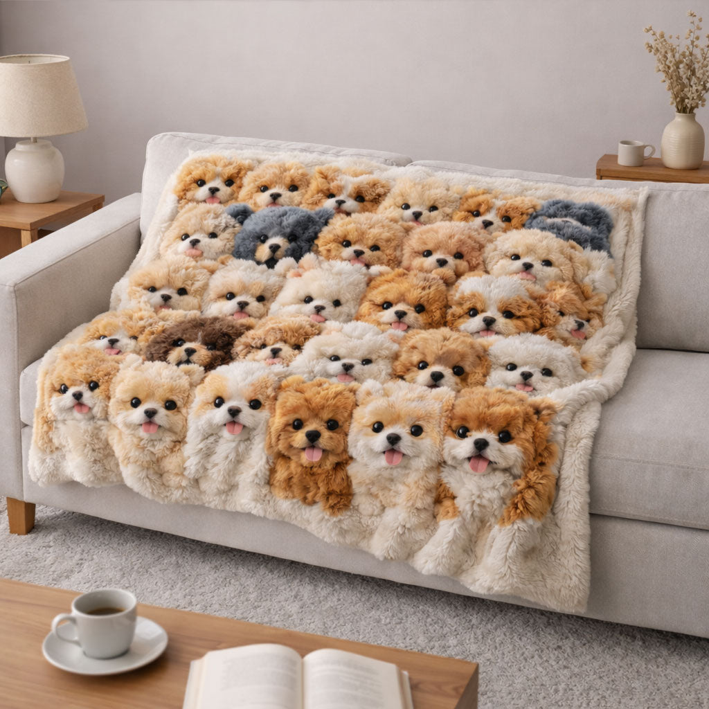 Sweet Pups Snuggle KL0303002CL Faux Fur Throw Blanket