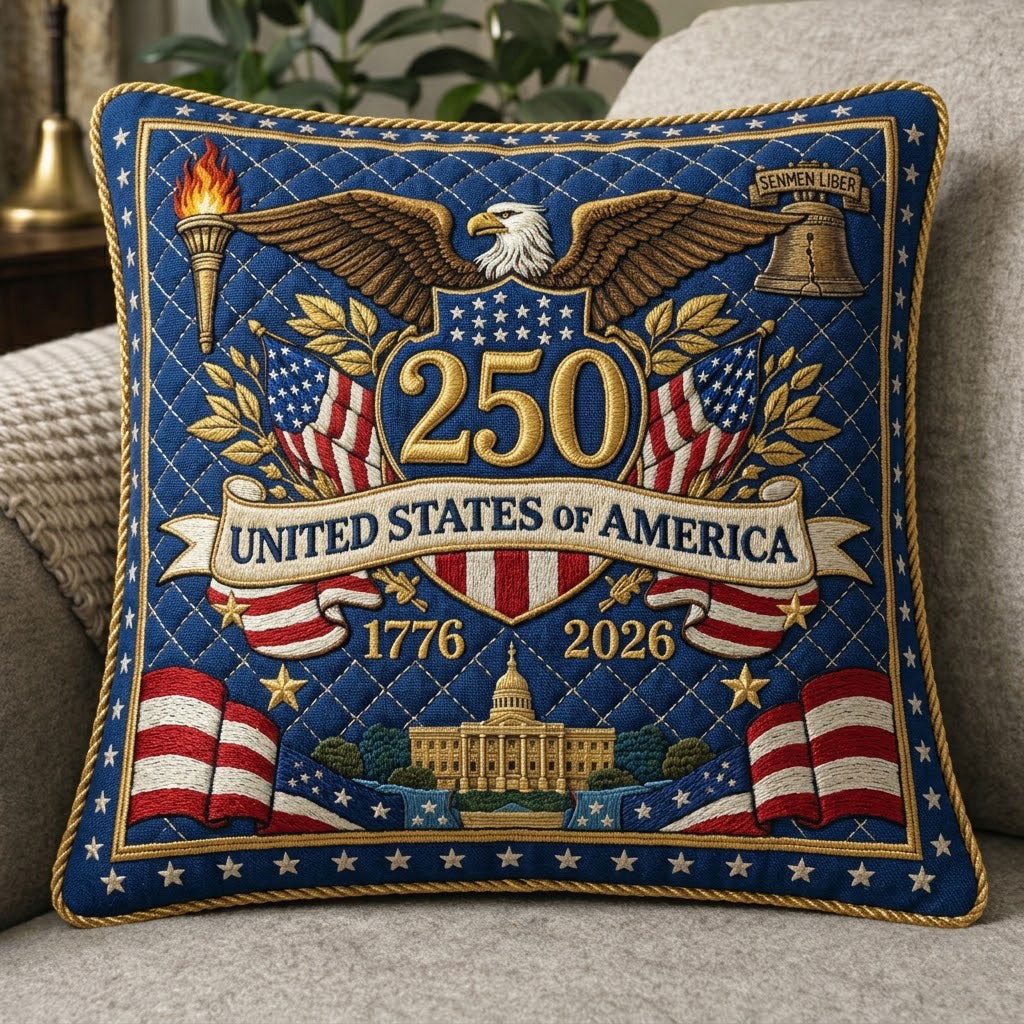 USA 250th Anniversary Eagle Freedom WN0104018CL Quilted Pillow Case