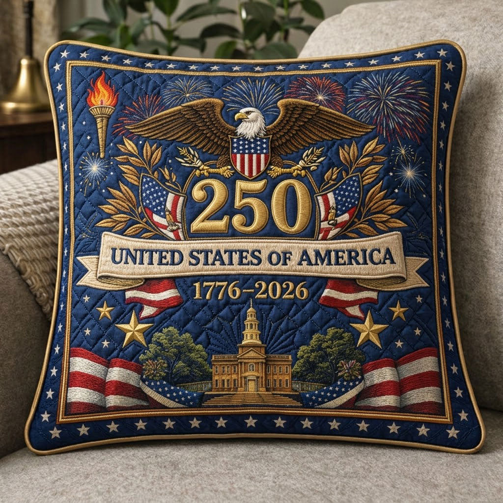 USA 250th Anniversary Freedom WN0104019CL Quilted Pillow Case