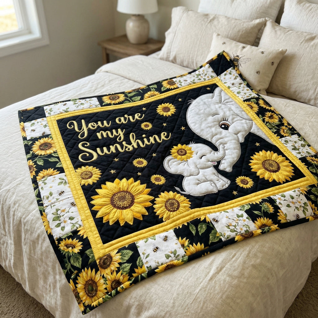 Elephant You Are My Sunshine XR3103006CL Quilt Blanket