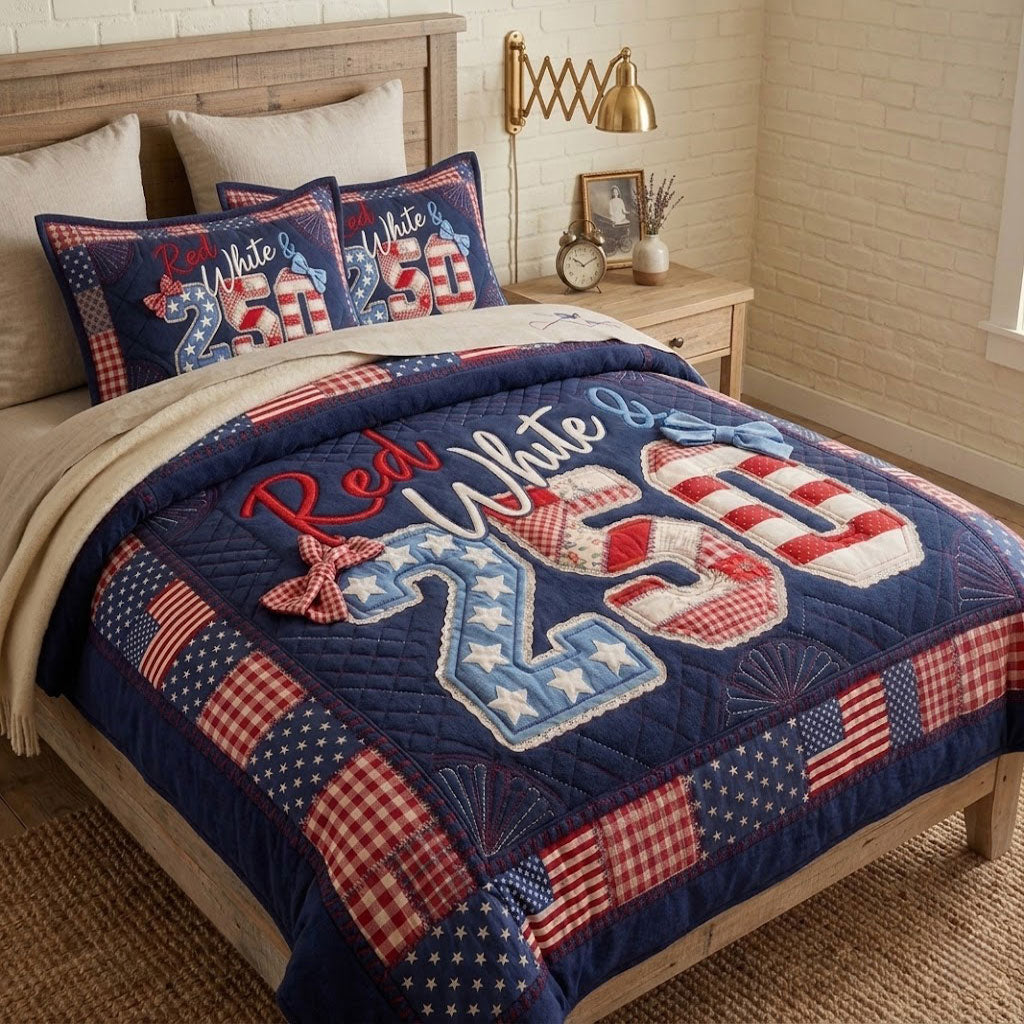 Red White & 250 America Anniversary WN0304011CL Duvet Cover Set