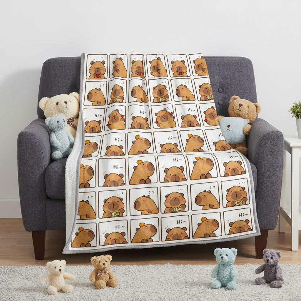Cute Capybara WN2303001CL Fleece Blanket