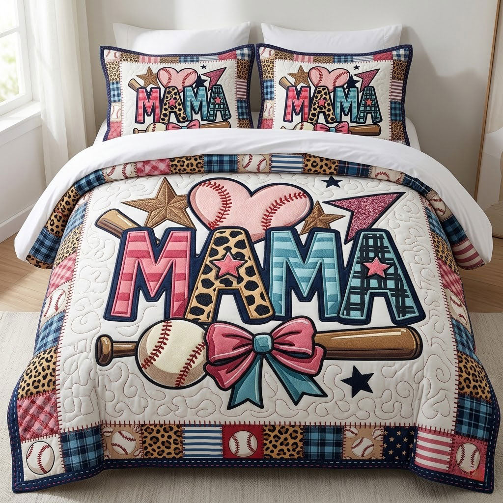 Personalized Baseball Mom Heart WN0304007CL Duvet Cover Set