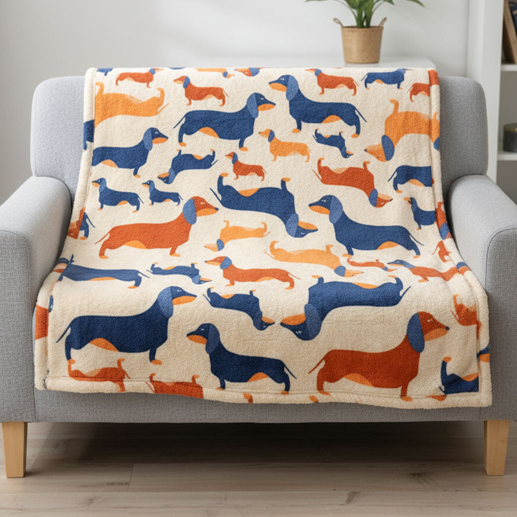Dachshund Playful WN2901001CL Fleece Blanket