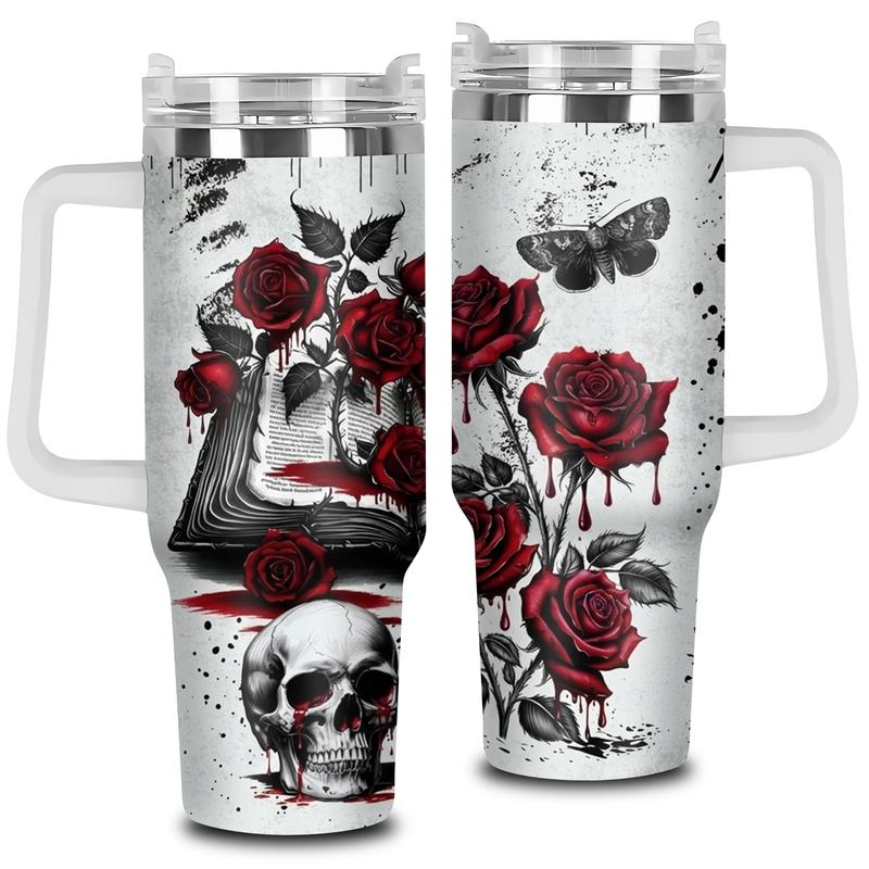 Skull Spread Those Pages XR2602001CL Tumbler with Handle