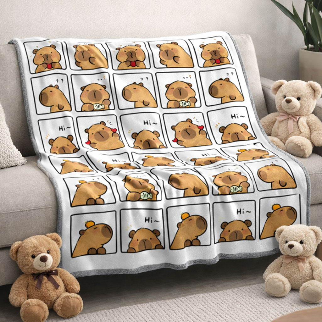 Cute Capybara WN2303001CL Fleece Blanket