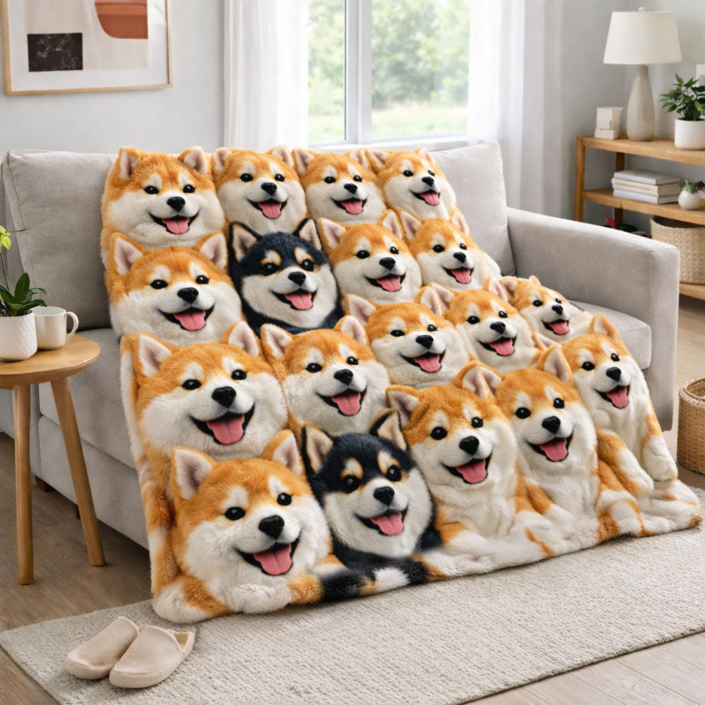 Shiba Inu Smiles WN0303002CL Faux Fur Throw Blanket